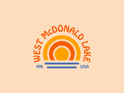 West McDonald Lake design graphic illustration lake logo minimal minnesota type typography