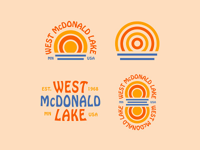 Additional West McDonald Lake Logos graphic illustration lake logo minimal minnesota simple simplistic typography