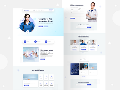 Doctor / Medical / Hospital Web UI adobe xd design doctor figma hospital medical new design template trending trendy ui design trend ux design trend visual design website webui