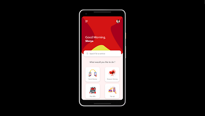 Money sending app app design ui