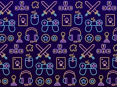 Neon gaming pattern