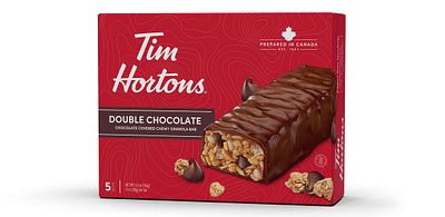 Tim Hortons Packaging branding canada chocolate clean coffee concept design granola granola bar modern packaging print product red simple tim hortons topography