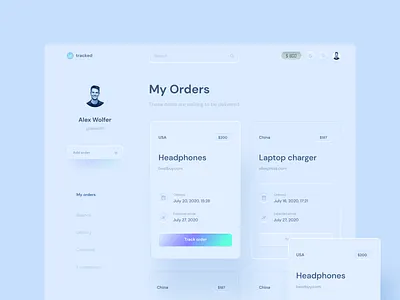 Order tracking illustration minimal neumorphism ui typography ui ux vector website