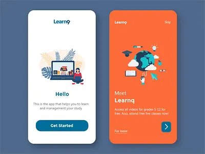 LearnQ Mobile App app app design branding composition creative design graphics ideas illustrations minimal typography ui ux