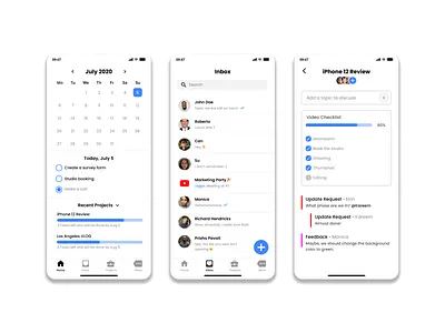 Scappa - Project Management App for Youtubers app calendar minimal planning process project management scappa team building team management todo uiux