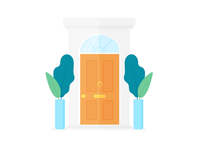 Day 254 - 366 Days of Illustration Challenge - MintSwift architecture digital illustration doors entrance flat flat design flat illustration flatdesign home house illustration illustrations illustrator london mintswift plants uk vector vector illustration victorian
