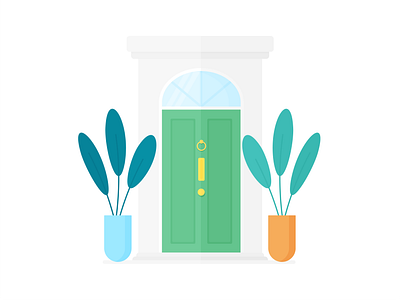 Day 256 - 366 Days of Illustration Challenge - MintSwift digital illustration door doors entrance flat flat design flat illustration flatdesign home house illustration illustrations illustrator london mintswift plants uk vector vector illustration victorian