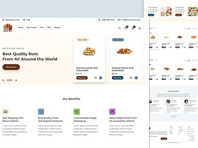 Landing Page Concept Design for Online Nuts Store design figma homepage homepage design landingpage online store ui ui design ux web website website concept website design