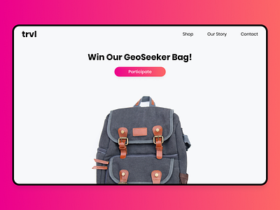 Daily UI #097 backpack bag daily ui 097 daily ui challenge ecommerce give away giveaway giveaways ui design website design