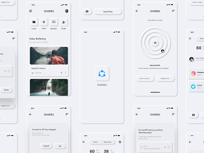 Shareit Neumorphism App Ui Design app app 2020 app design clean cool figma minimal minimal design mobile app ui neumorphic design neumorphism neumorphism ui scetch share shareit app shareit app soft software design web design xd