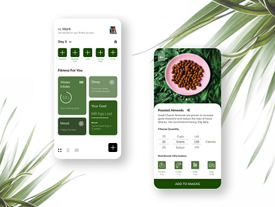 Fitness App Concept calories clean design fitness fitness app food gym mobile uidesign