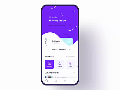 Health Plan App Interactions app concept card doctors health health app healthcare interaction mobile product design smartphone ui design ui mobile