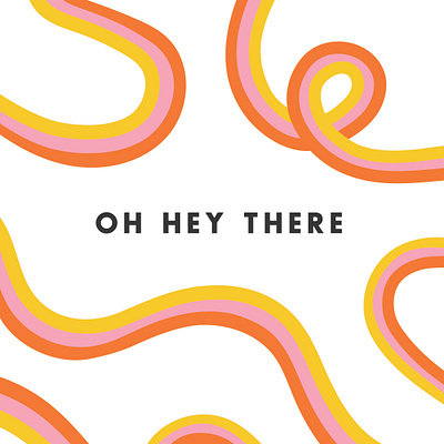 oh hey there colorful creative design design groovy illustration pattern rainbow rainbows retro type typography wallpaper