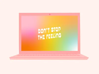 desktop wallpaper / don't stop the feeling colorful creative design design gradient graphic design illustration lettering pattern pattern design procreate rainbow type typography wallpaper