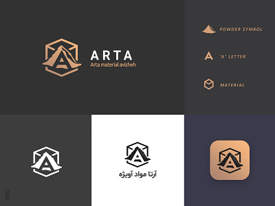 ARTA material powder engineering a letter a letter logo a name arta brand branding company logo engineering engineering logo hexagon hexagon logo hexagonal logo design logodesign material material design material logo materialdesign neostudio powder