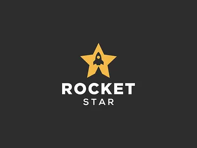 Rocket Star app icon branding company logo elegant icon logo logo design logos minimalism modern redesign rise rocket siimple simple star startup symbol web logo yellow