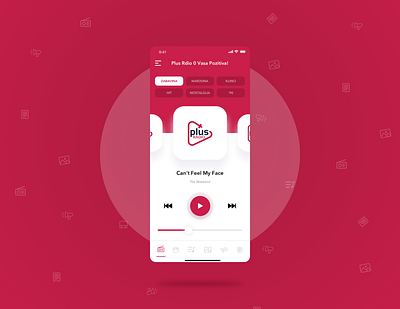 Radio Play Mode app branding design flat graphic design minimal typography ui ux vector