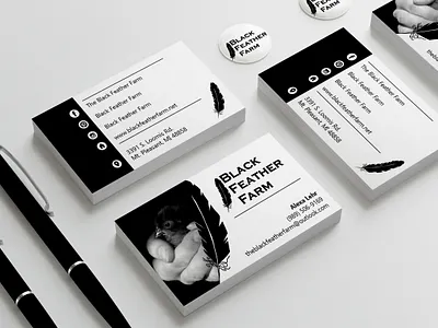Black Feather Farm Business Card branding business card design business card template business cards graphic design logos marketing