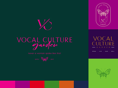 Vocal Culture Garden Brand Identity brand identity branding butterfly chic identity design identity system logo logomark logotype vibeboard