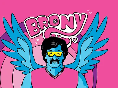 Brony beefcake beer illustration print