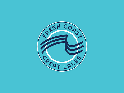 Fresh Coast - Great Lakes badge badge design badges branding design flat minimal stickers vector