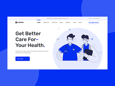 Labnine Medical Web site branding clean concept corona design gradient healthcare illustration illustrator landingpage medical minimalist modern typography ui uiux vector web design website website design