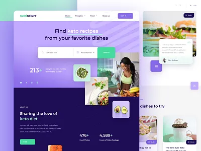 Nutrition Food Company Website design diet karbowska keto recepies seahawk ui webdesign