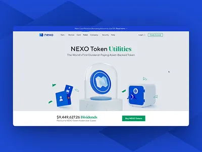 NEXO Token 3d 3d animation animation blockchain crypto crypto exchange crypto wallet cryptocurrency currency currency exchange exchange hero ico illustration landing prototype scroll token wallet