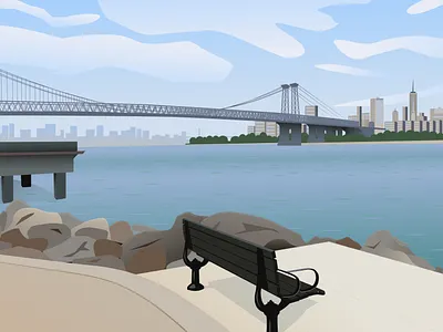 Cityscape alley art blue bridge city cityscape design illustration illustrator landscape sea vector