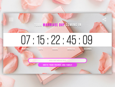 Countdown Timer adobe xd countdown daily ui marriage photoshop timer ui ui design ux web design