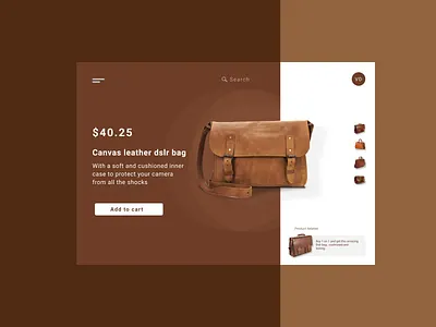 Leather Bag - Product Page art branding design graphic design illustration typography ui ux web website