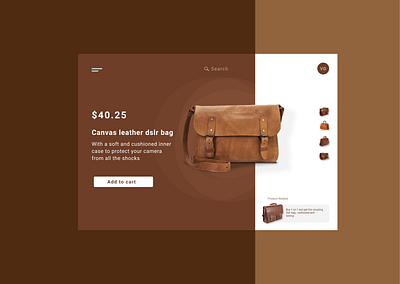 Leather Bag - Product Page art branding design graphic design illustration typography ui ux web website