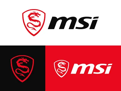 MSI Logo Redesign beast dragon dragon icon dragon logo dragon mascot esports gaming logo logo logo design logo designs redesign shield shield logo
