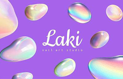 Laki nail art studio design icon illustrator logo minimal typography vector