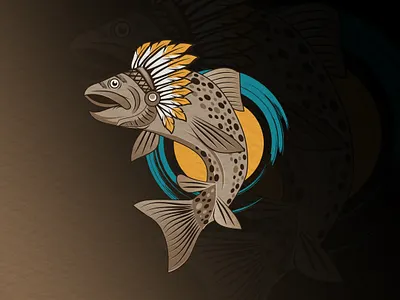 Trout chief logo design chief logo logo design scartdesign trout