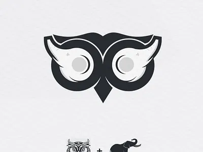 Owl elephant logo design design elephant elephant logo logo owl scartdesign