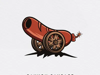 Cannon sausage clever logo design cannon clever logo logodesign scartdesign