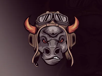 Bull pilot logo design bull design logo pilot scartdesign