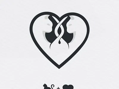 Cat love logo design cat logo logodesign love scartdesign