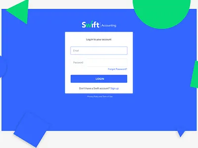 Login for Swift Accounting accounting branding design login logo sign in ui web