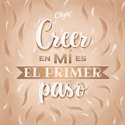 Creer en mí es el primer paso - Clight brown brush illustration leaf nature photoshop phrase