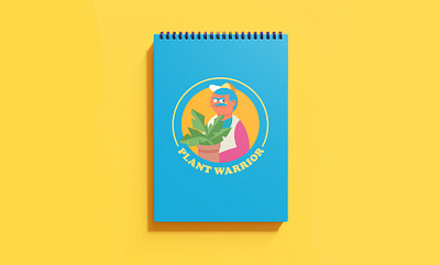 Plant Warrior adobe blue design flat illustration illustrator minimal mockup pastel photoshop yellow