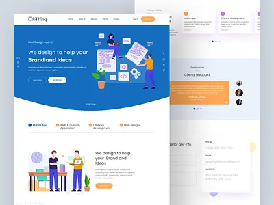 Agency Landing Page agency app branding creative design illustration landing landing page logo minimal typography ui user interface ux web web design webdesign website