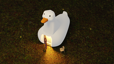 Goose House 3d blender blender 3d blender3d blender3dart illustration