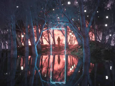 External 3d art book cover illustration