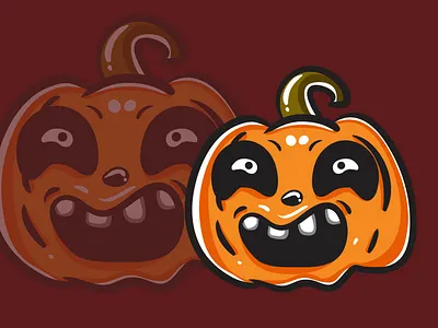 Pumpkin Monster Character 3 02 art artwork background character cute design flatdesign flatillustration fortune funny halloween illustration kawaii magic monster mystic occult pumpkin sticker vector