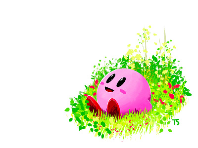 A wholesome Kirbs fan art illustration nintendo procreate