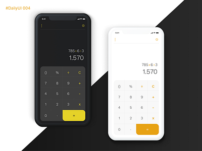 DailyUI - Calculator 004 black black white black and white calculator calculator design calculator ui dailyui dark dark mode design figma light light mode mobile number ui uiux ux