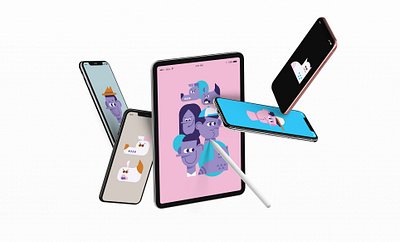 Pastel Characters adobe design flat illustration illustrator minimal mockup pastel photoshop vector