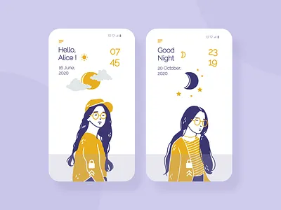 Lock Screen Wallpapers display illustration illustration art lockscreen simpleillustration vector illustration vectorart wallpaper app wallpaper design wallpapers